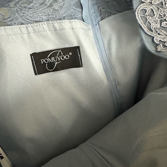 POMUYOO One ShoulderLace Bodice Chiffon Wedding/Formal Gown - Picture 7 of 9